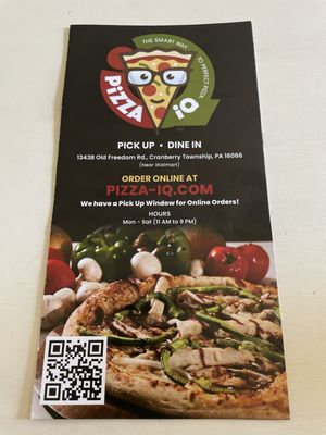 Menu photo 2 Pizza iQ Cranberry Twp, PA