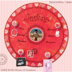 Chez Nous - BabyGirlPass "Petit Coeur" 30x30cm