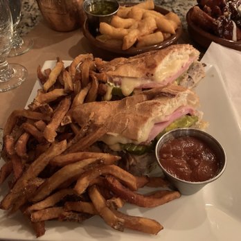 Iron Vine - Cuban sandwich with fries. Yuca Fries and bbq chicken wings. - Tapas Bars Near Me - Peekskill, New York Iron Vine - Cuban sandwich with fries. Yuca Fries and bbq chicken wings. - Tapas Bars Near Me - Peekskill, New York
