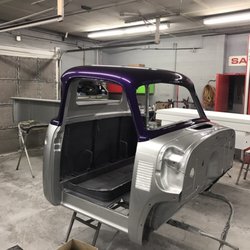 Velocity Auto Body - Custom 2 tone paint job on cab for a restoration project we are working on.