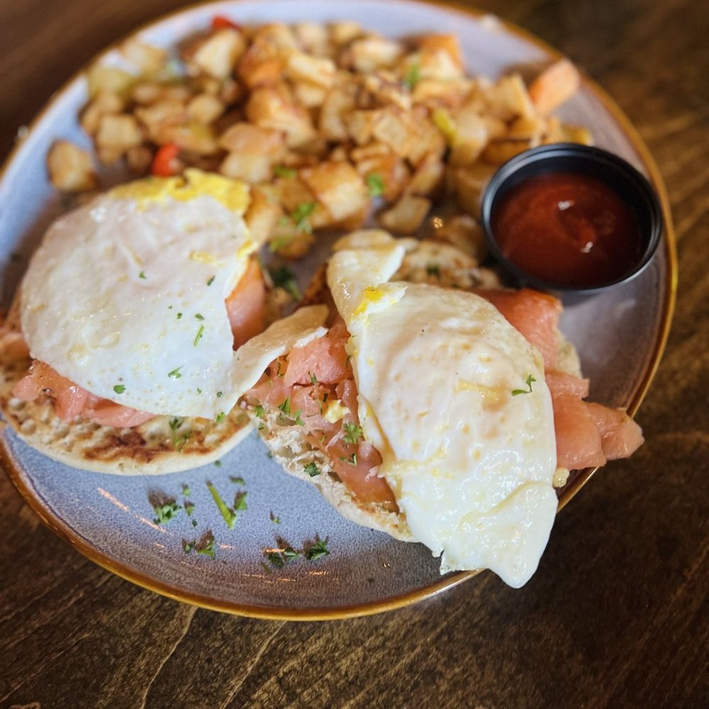 Fable and Fire - Smoked salmon Benedict - Salad Near Me - Rockwall, Texas