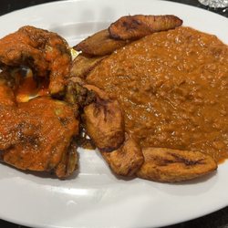 Jolloff Etcetera - Baked chicken with beans and plantain.