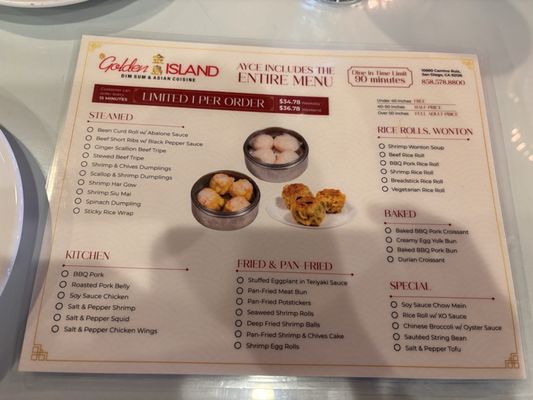 Menu photo 5 Golden Island San Diego, CA