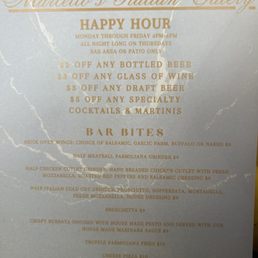 Happy Hour menu