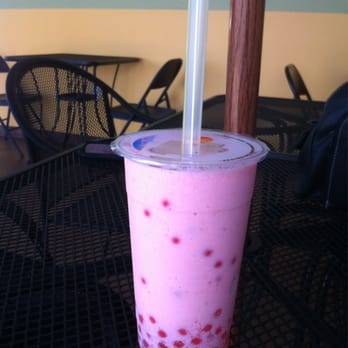 Tea Rush Express - Strawberry smoothie made with milk and popping strawberry boba. - Bubble Tea Near Me - McAllen, Texas Tea Rush Express - Strawberry smoothie made with milk and popping strawberry boba. - Bubble Tea Near Me - McAllen, Texas
