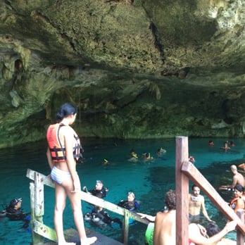 Diving Cenotes Tulum - The opening to the "first" eye. - Scuba Diving Near Me - Tulum, ROO