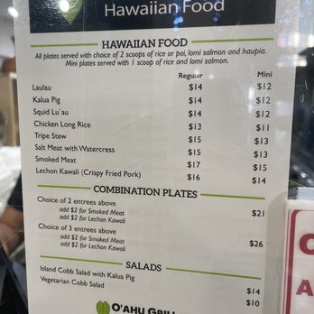 O'ahu Grill - April 2021 menu - Hawaiian Near Me - Honolulu, Hawaii O'ahu Grill - April 2021 menu - Hawaiian Near Me - Honolulu, Hawaii