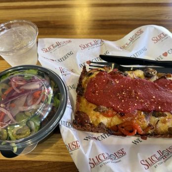 Slice House by Tony Gemignani - Pizza and side mixed greens salad - Pizza Near Me - Castro Valley, California Slice House by Tony Gemignani - Pizza and side mixed greens salad - Pizza Near Me - Castro Valley, California