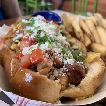 Joe's Farm Grill - Sonoran Dog and fries. - American Near Me - Gilbert, Arizona Joe's Farm Grill - Sonoran Dog and fries. - American Near Me - Gilbert, Arizona