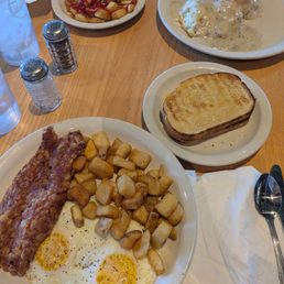 2 eggs, hash and potatoes..,1/2 order of biscuits and gravy 2 eggs, hash and potatoes..,1/2 order of biscuits and gravy
