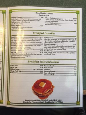 Menu photo 1 Char's Family Dining Havre, MT