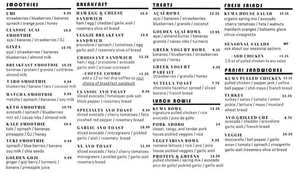 Menu photo 1 Kuma cafe San Diego, CA