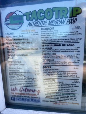 Menu photo 1 Taco Trip Texarkana, TX