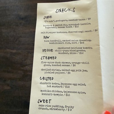 Menu photo 2 Bar Underdog Palo Alto, CA