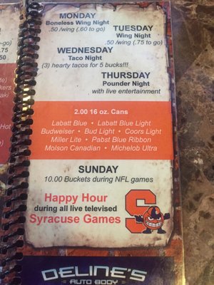 Menu photo 2 Time Warp Tavern Watertown, NY Menu photo 2 Time Warp Tavern Watertown, NY