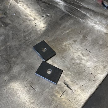 Dreamworks Metal - 1/4" thick steel, 2" x 3" end caps.  1/2" center hole and nut welded on - Fences & Gates Near Me - Sacramento, California