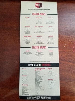 Menu photo 1 MOD Pizza Oregon City, OR