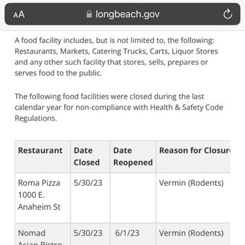 Nomad Asian Bistro - Bad service , attitude and rodents . - Chinese Near Me - Long Beach, California Nomad Asian Bistro - Bad service , attitude and rodents . - Chinese Near Me - Long Beach, California