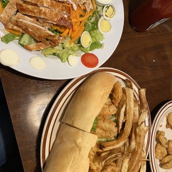 Po’ Melvin’s - Fried Pickles, Grilled Chicken Salad, Fried Shrimp Po Boy. - American Near Me - Irving, Texas Po’ Melvin’s - Fried Pickles, Grilled Chicken Salad, Fried Shrimp Po Boy. - American Near Me - Irving, Texas