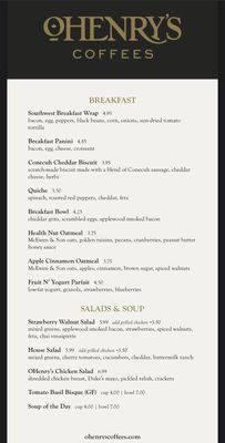 Menu photo 2 O'Henry's Coffees Birmingham, AL Menu photo 2 O'Henry's Coffees Birmingham, AL