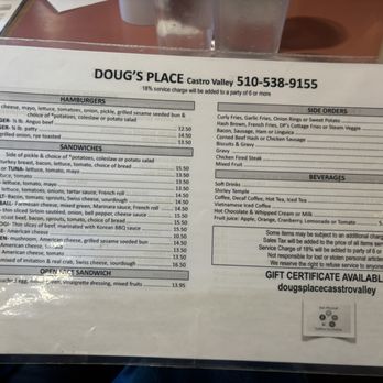 Doug's Place - Food menu - Breakfast & Brunch Near Me - Castro Valley, California Doug's Place - Food menu - Breakfast & Brunch Near Me - Castro Valley, California