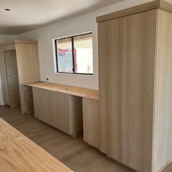 SVW Designs - Rift white oak full overlay slab style casework