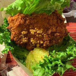 "Lettuce wrapped spicy deluxe" ‍