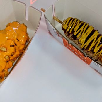 Two Hands -Chandler - Potato dog with beef sausage & Crispy rice dog with beef sausage - Hot Dogs Near Me - Chandler, Arizona Two Hands -Chandler - Potato dog with beef sausage & Crispy rice dog with beef sausage - Hot Dogs Near Me - Chandler, Arizona