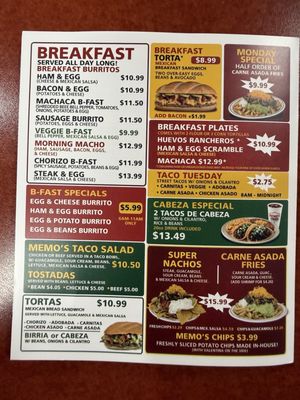 Menu photo 6 Memo's Mexican Food Tukwila, WA Menu photo 6 Memo's Mexican Food Tukwila, WA