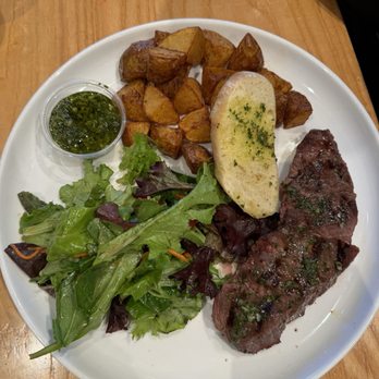 Urban Kitchen - Chimi Churri Steak with potatoes and house salad - American Near Me - Burlingame, California Urban Kitchen - Chimi Churri Steak with potatoes and house salad - American Near Me - Burlingame, California