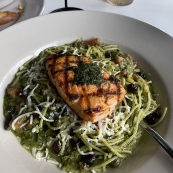 bellagreen - Grilled Salmon Pasta - New American Near Me - The Woodlands, Texas