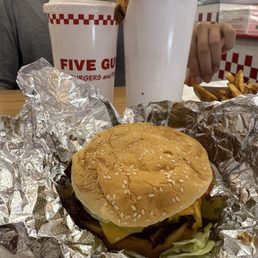 Large Cajun Fries and junior Bacon Cheeseburger