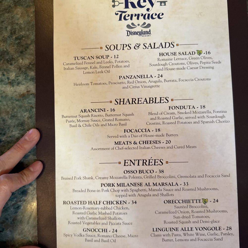 Magic Key Terrace - Magic Key Holder Dining - Dinner menu - Wine Bars Near Me - Anaheim, California