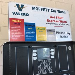 Valero - This is where you find out you have to go pay inside - right at the start of the wash.