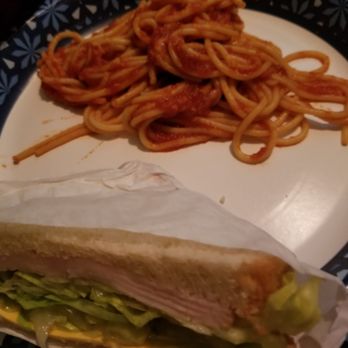 Bella Vita - This is half a Turkey sandwich with some spaghetti that my daughter shared with me - Italian Near Me - Houston, Texas Bella Vita - This is half a Turkey sandwich with some spaghetti that my daughter shared with me - Italian Near Me - Houston, Texas