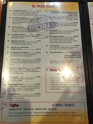 Menu photo 5 El Paso Mexican Grill Gonzales, LA