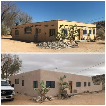 Stucco Dr - New windows, doors, and a complete La Habra Smooth Finish on this several acre property in Joshua Tree, CA. - Stucco Services Near Me - Cathedral City, California Stucco Dr - New windows, doors, and a complete La Habra Smooth Finish on this several acre property in Joshua Tree, CA. - Stucco Services Near Me - Cathedral City, California