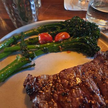 Haywire - Angus strip and charred broccolini - New American Near Me - Plano, Texas Haywire - Angus strip and charred broccolini - New American Near Me - Plano, Texas