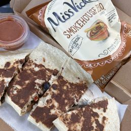 Santa Fe Chicken 'Dilla and Miss Vickie's Smokehouse BBQ chips Santa Fe Chicken 'Dilla and Miss Vickie's Smokehouse BBQ chips