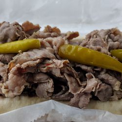 Bills Drive-In - Italian beef overflows the bun!