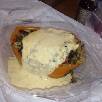 Food & Thought - Stuffed bell pepper special with cheese sauce. - Grocery Near Me - Naples, Florida