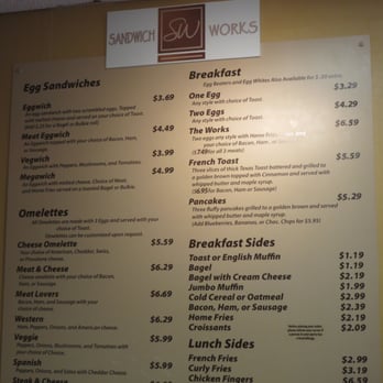 Sandwich Works - Sandwich Works breakfast menu 5/2015 - Sandwiches Near Me - Newton Center, Massachusetts Sandwich Works - Sandwich Works breakfast menu 5/2015 - Sandwiches Near Me - Newton Center, Massachusetts