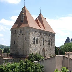 Cathar Castle Tours - Narbonne Gate, Carcassonne castle walls