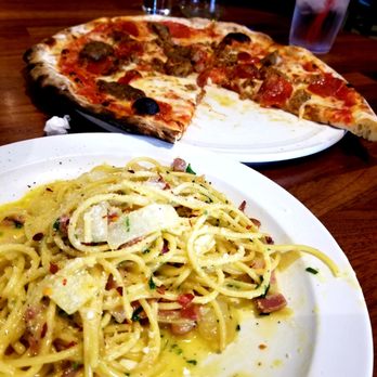 Spuntino Pizzeria - Spaghetti Carbonara and Meat Lovers Pizza - Italian Near Me - Temecula, California Spuntino Pizzeria - Spaghetti Carbonara and Meat Lovers Pizza - Italian Near Me - Temecula, California