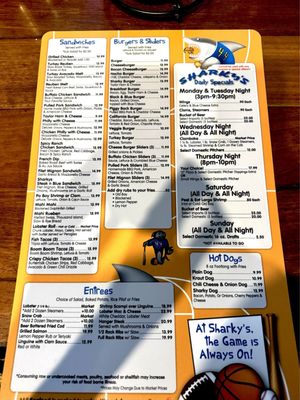 Menu photo 4 Sharky's Wings & Raw Bar - West Boonton, NJ Menu photo 4 Sharky's Wings & Raw Bar - West Boonton, NJ