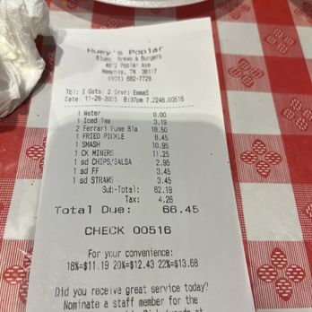 Huey's Poplar - East Memphis - Great prices for the quality and quantity...... - Burgers Near Me - Memphis, Tennessee Huey's Poplar - East Memphis - Great prices for the quality and quantity...... - Burgers Near Me - Memphis, Tennessee