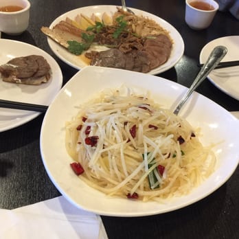 Hunan Impression - Shredded potatoes in front.  Tasty.  Mixed cold cut sampler in back. Meh. - Chinese Near Me - San Jose, California