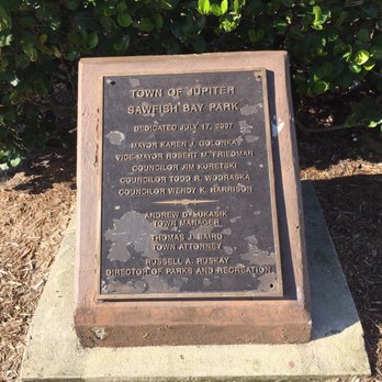 Sawfish Bay Park - Plaque - Parks Near Me - Jupiter, Florida