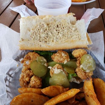 Windjammers on the Pier - Fried Shrimp Po'boy - Seafood Near Me - Navarre, Florida Windjammers on the Pier - Fried Shrimp Po'boy - Seafood Near Me - Navarre, Florida