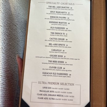 Bel-Aire Backyard - Menu pg3 - New American Near Me - Las Vegas, Nevada